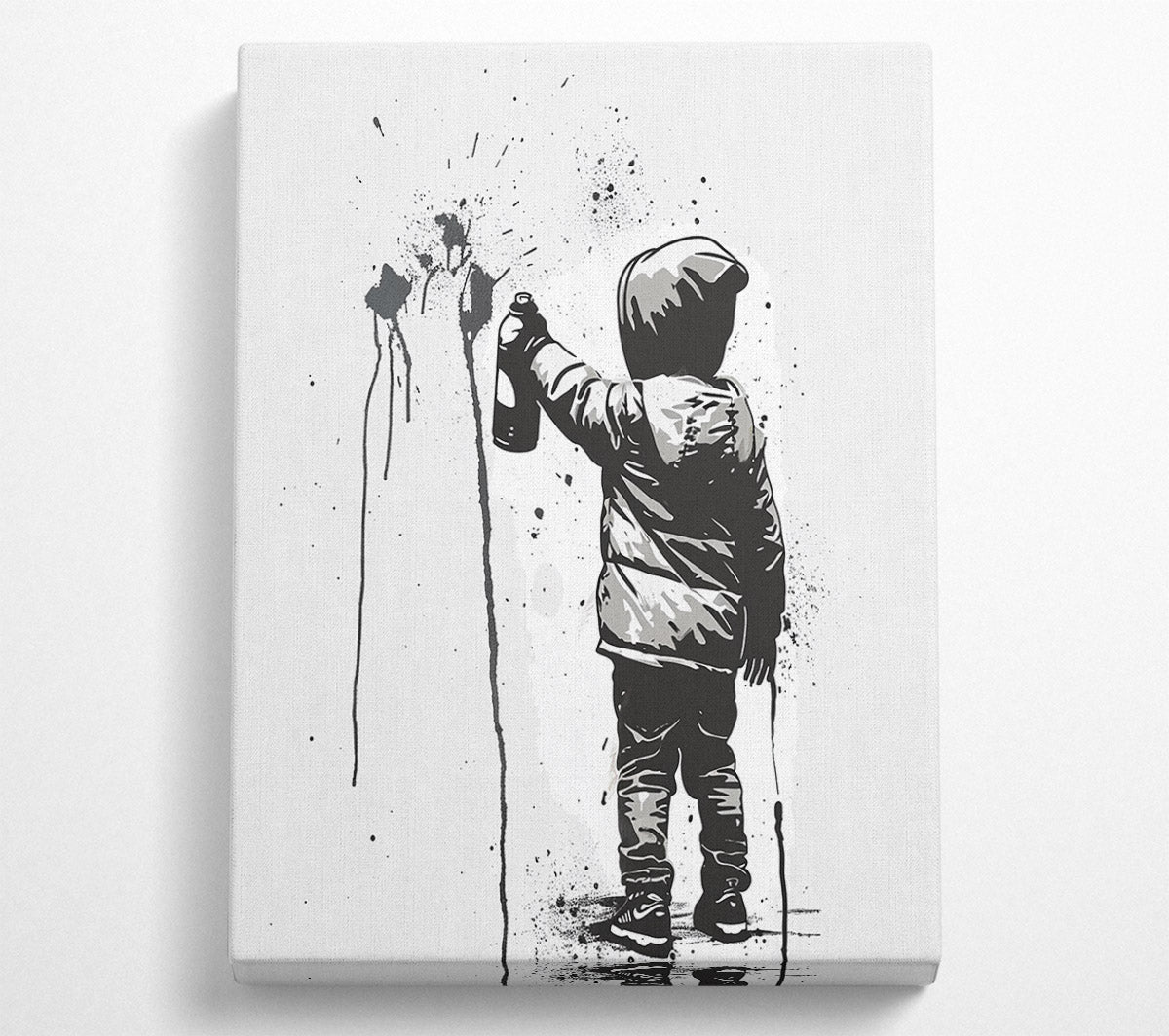 Spray Pain Kid Canvas Wall Art