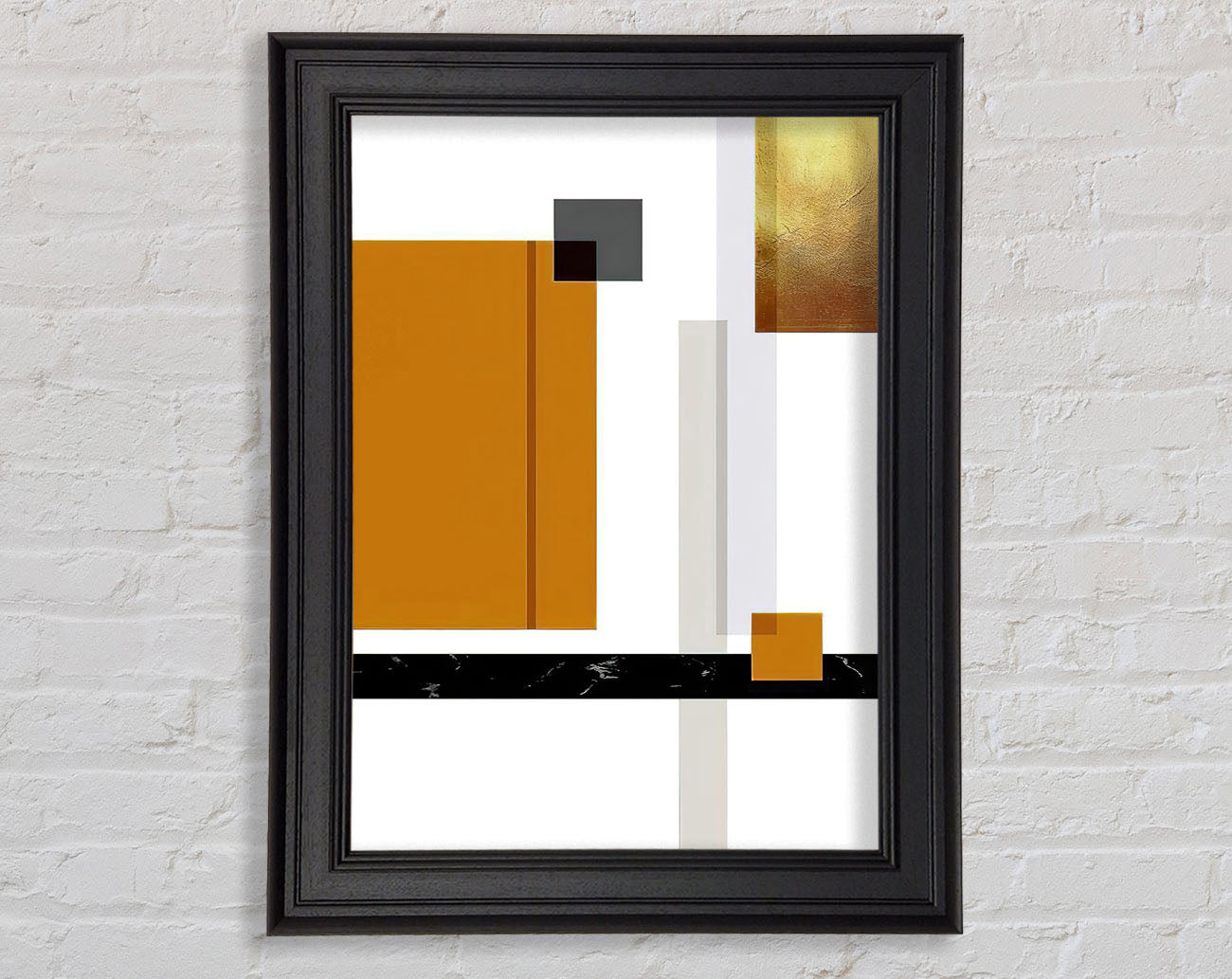 Squares Of Abstract Brown And Gold Framed Print