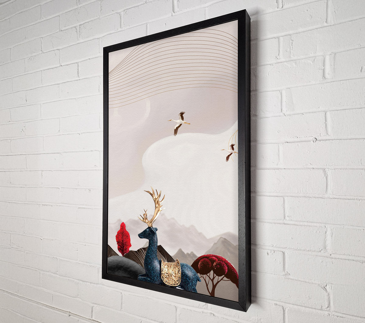 Stork Blue Stagg Canvas Wall Art