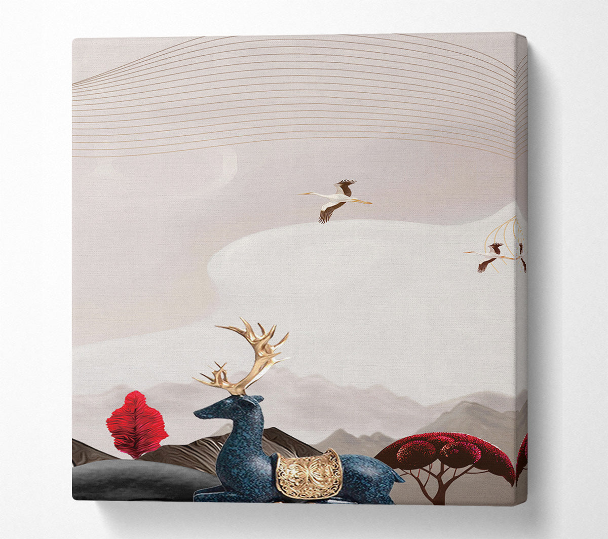 Stork Blue Stagg Canvas Wall Art