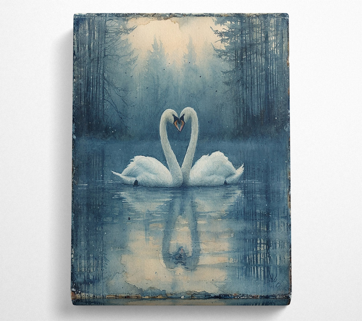 Swan Love Canvas Wall Art