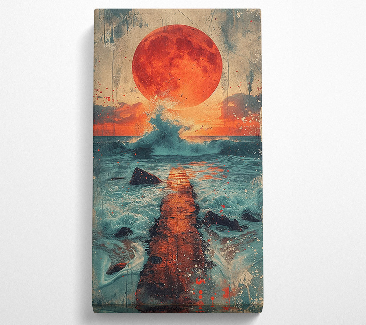 The Coastal Distressed Sun Canvas Wall Art