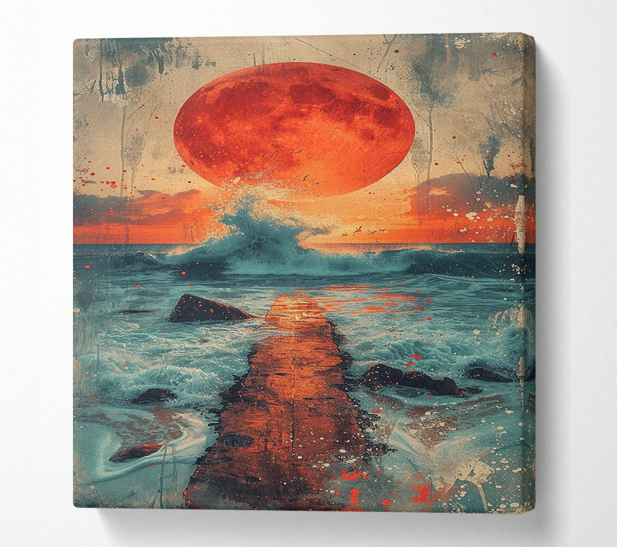 The Coastal Distressed Sun Canvas Wall Art