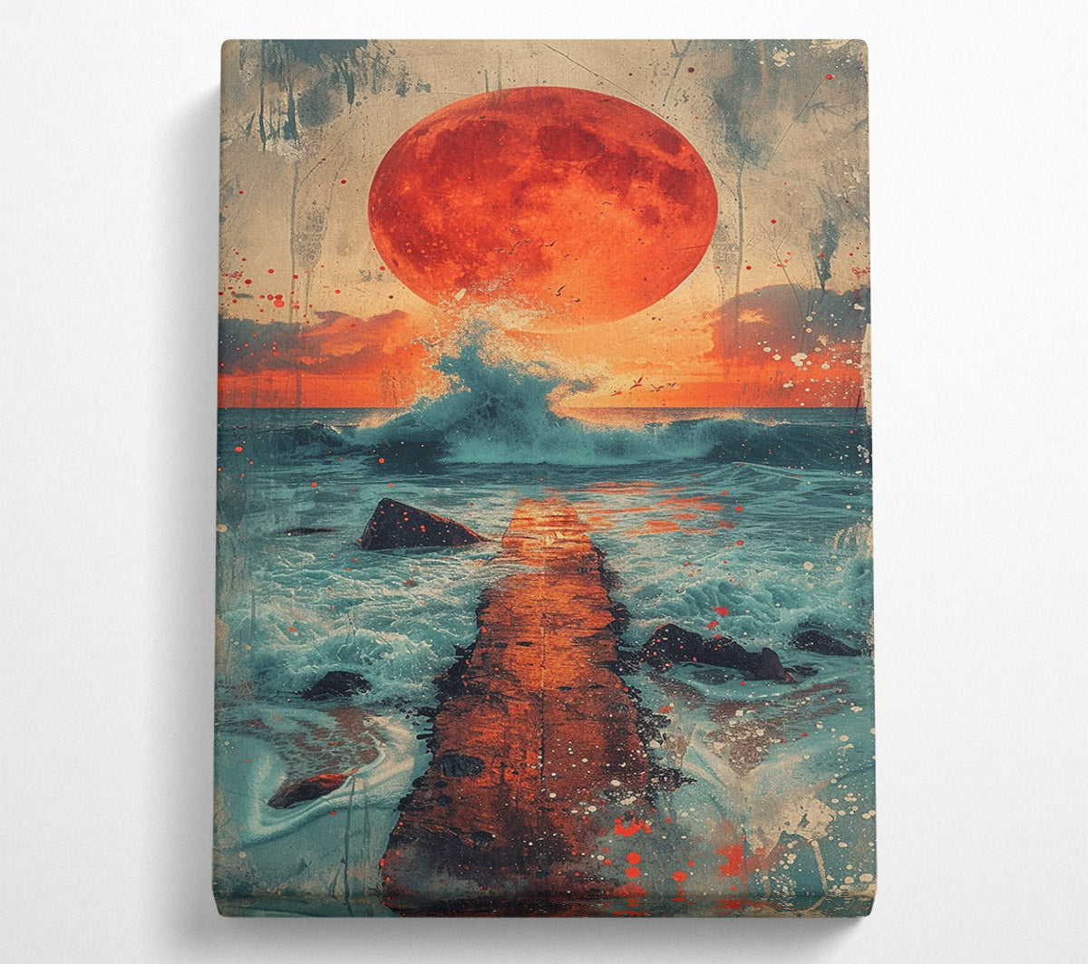 The Coastal Distressed Sun Canvas Wall Art