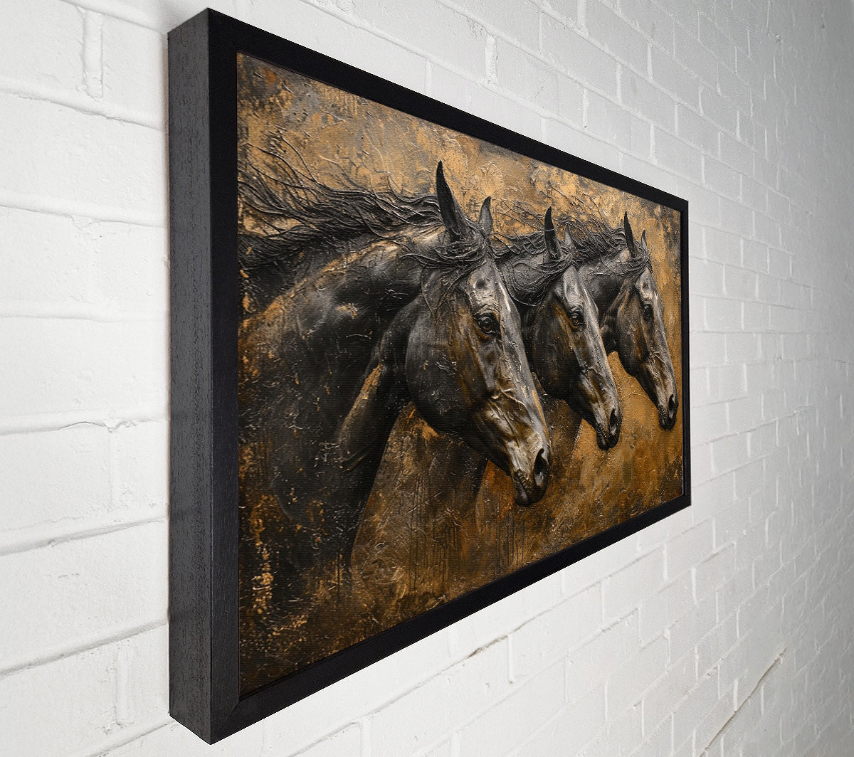 Three Stailions Canvas Wall Art