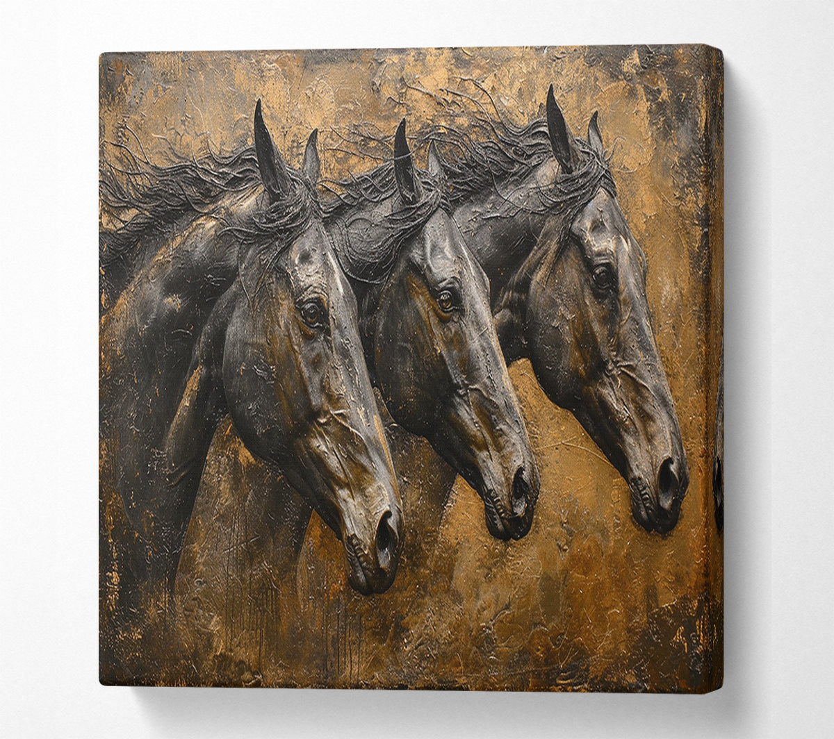 Three Stailions Canvas Wall Art