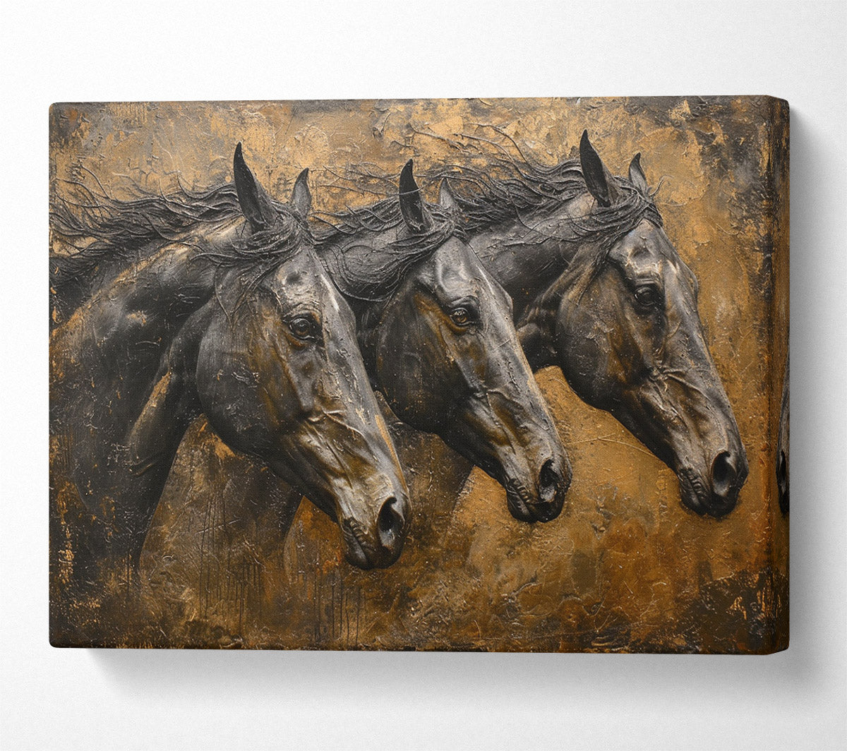 Three Stailions Canvas Wall Art