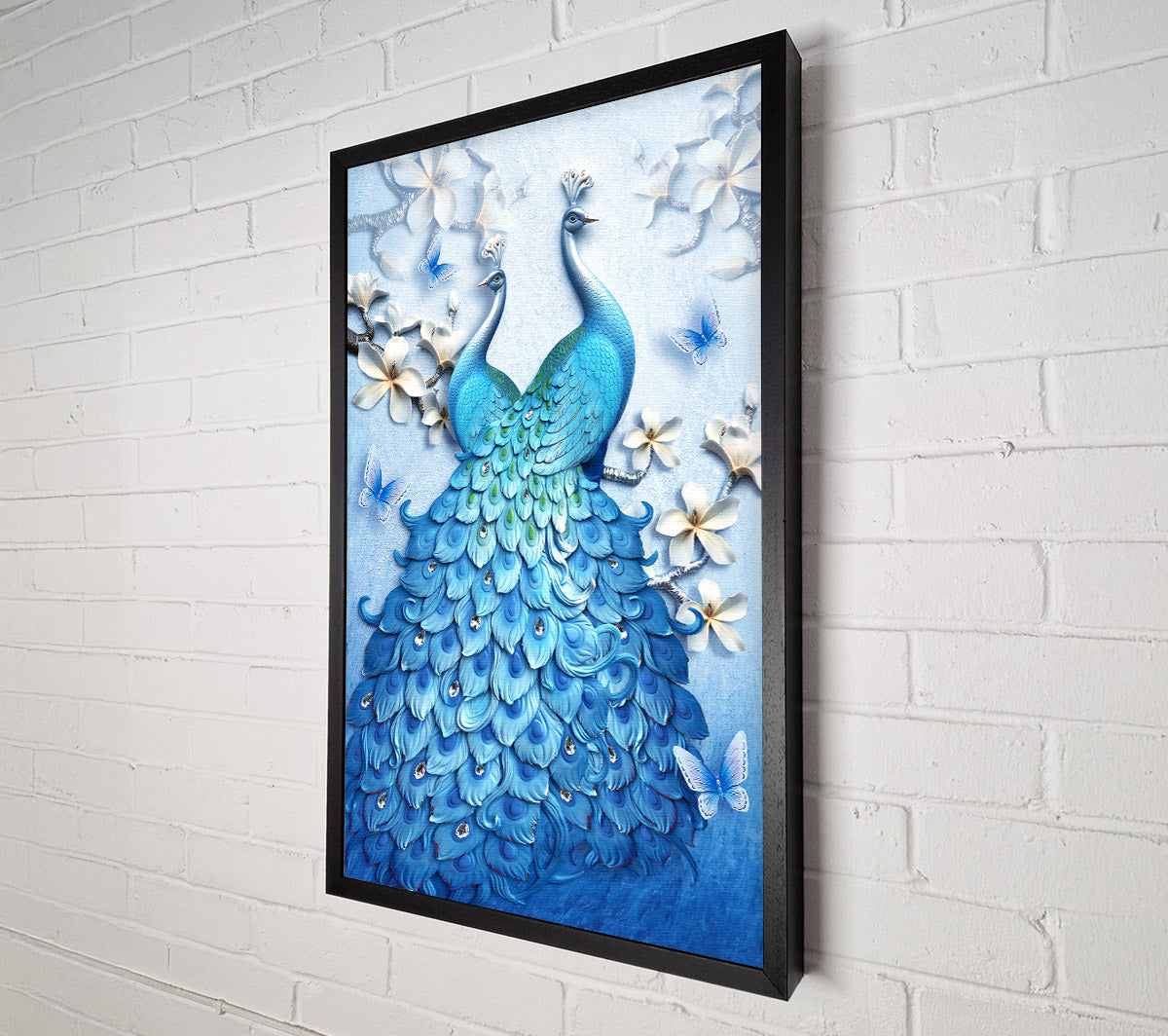 Two Blue Peacock Canvas Wall Art