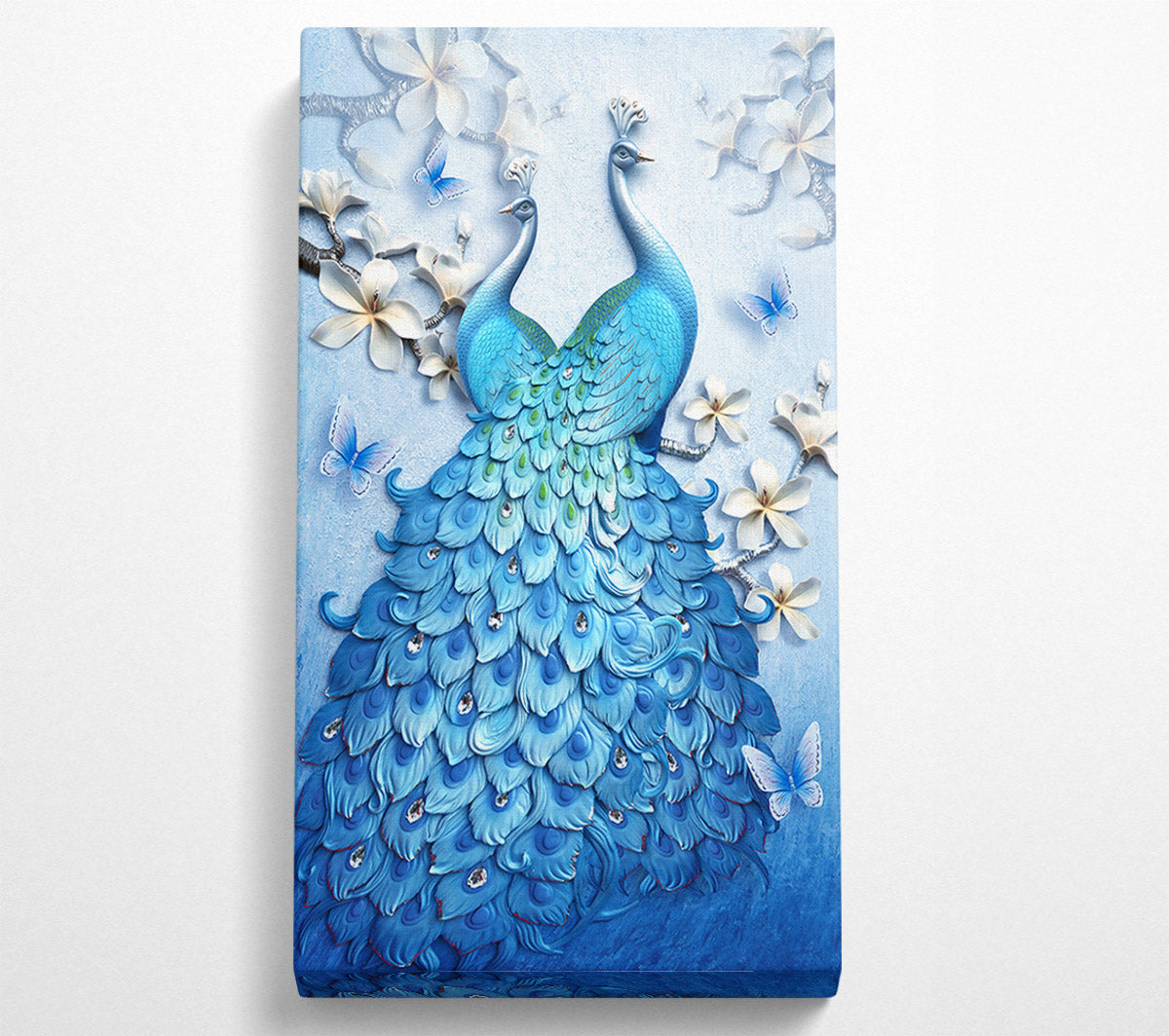 Two Blue Peacock Canvas Wall Art