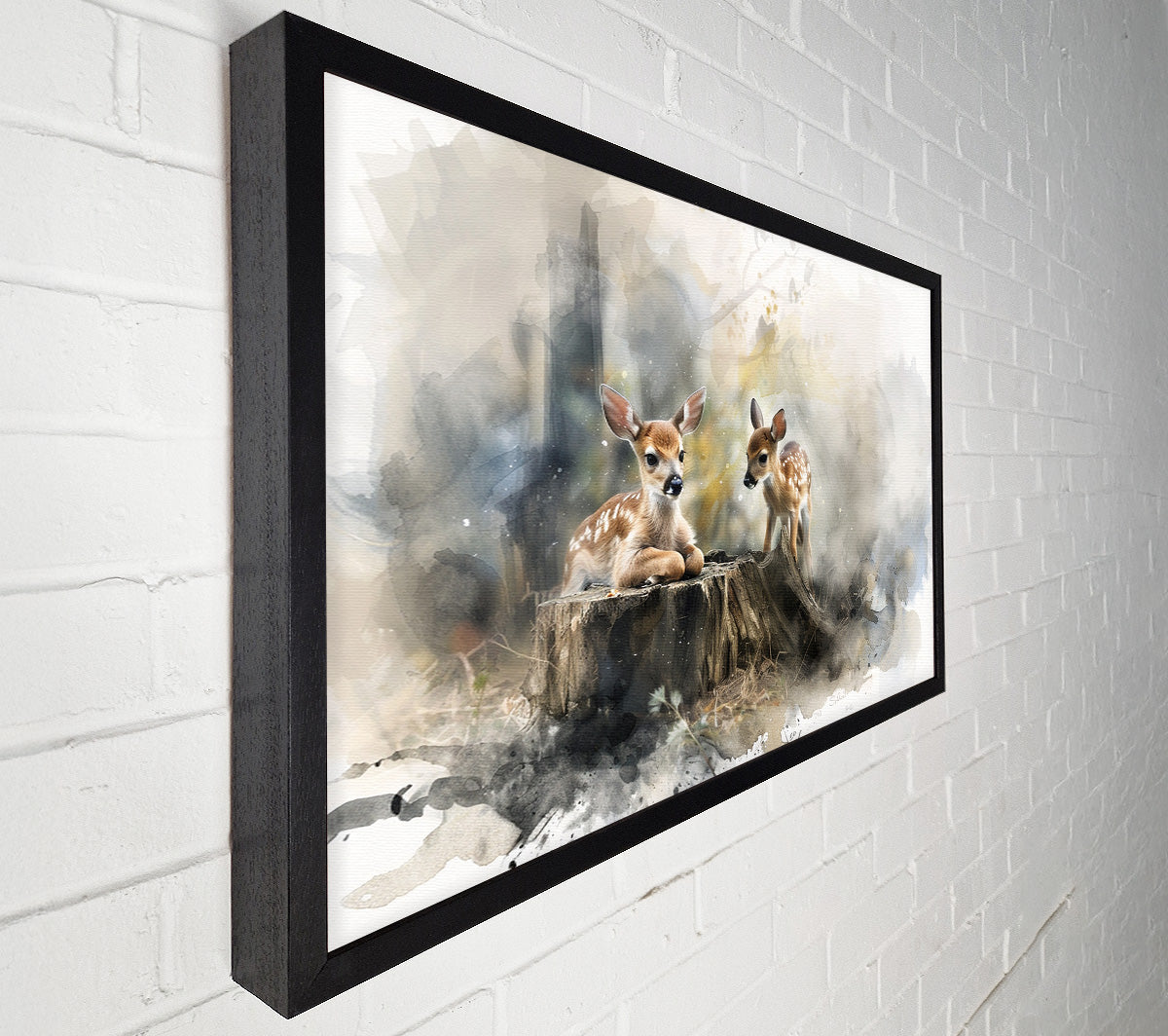 Two Little Deer Canvas Wall Art