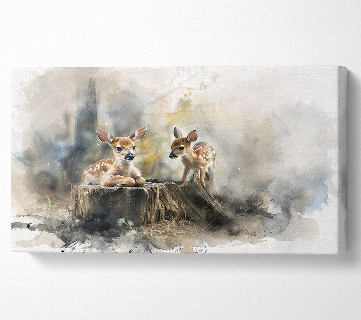 Two Little Deer Canvas Wall Art