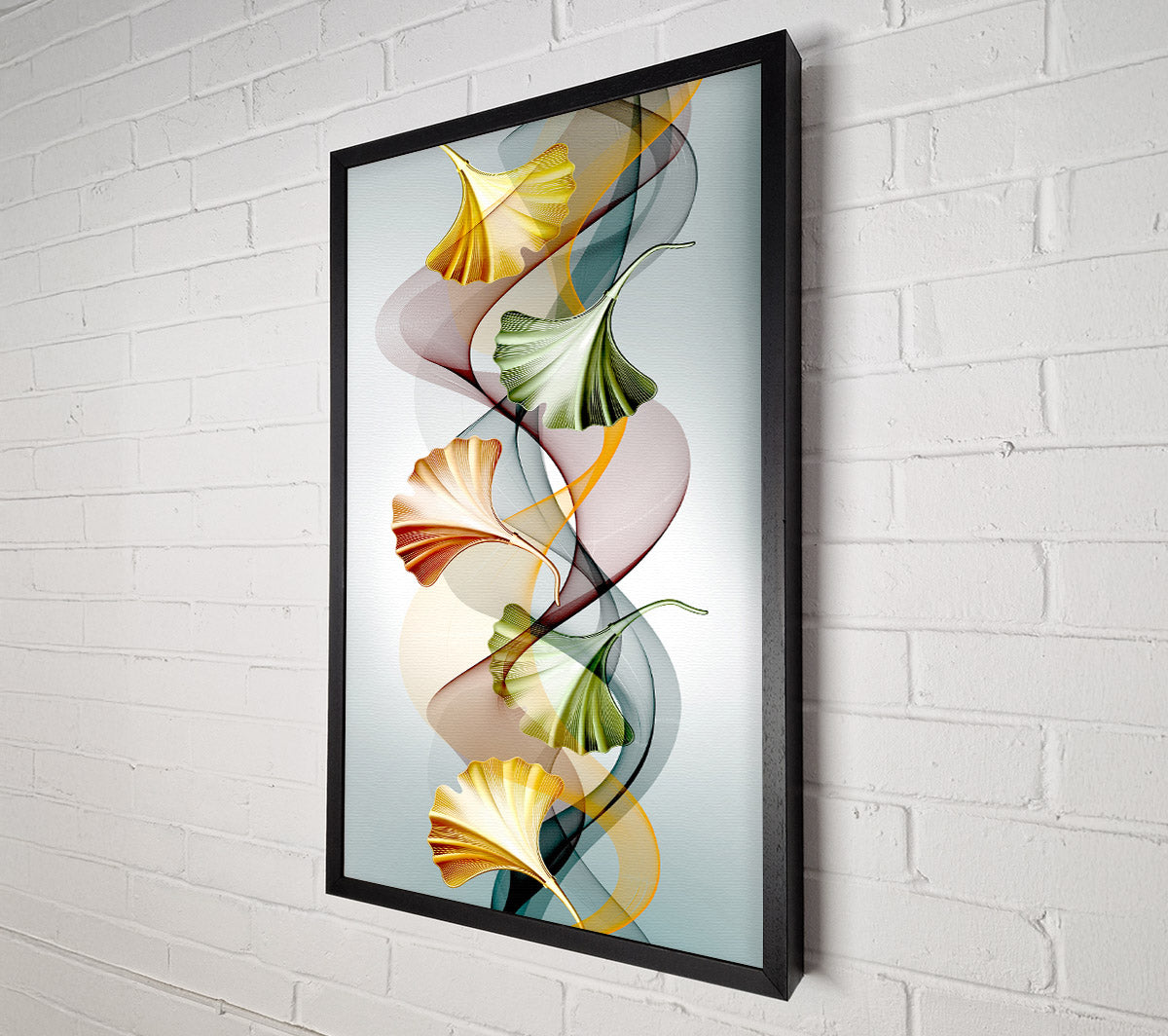 Vibrant Coloured Leaves Swirl Canvas Wall Art