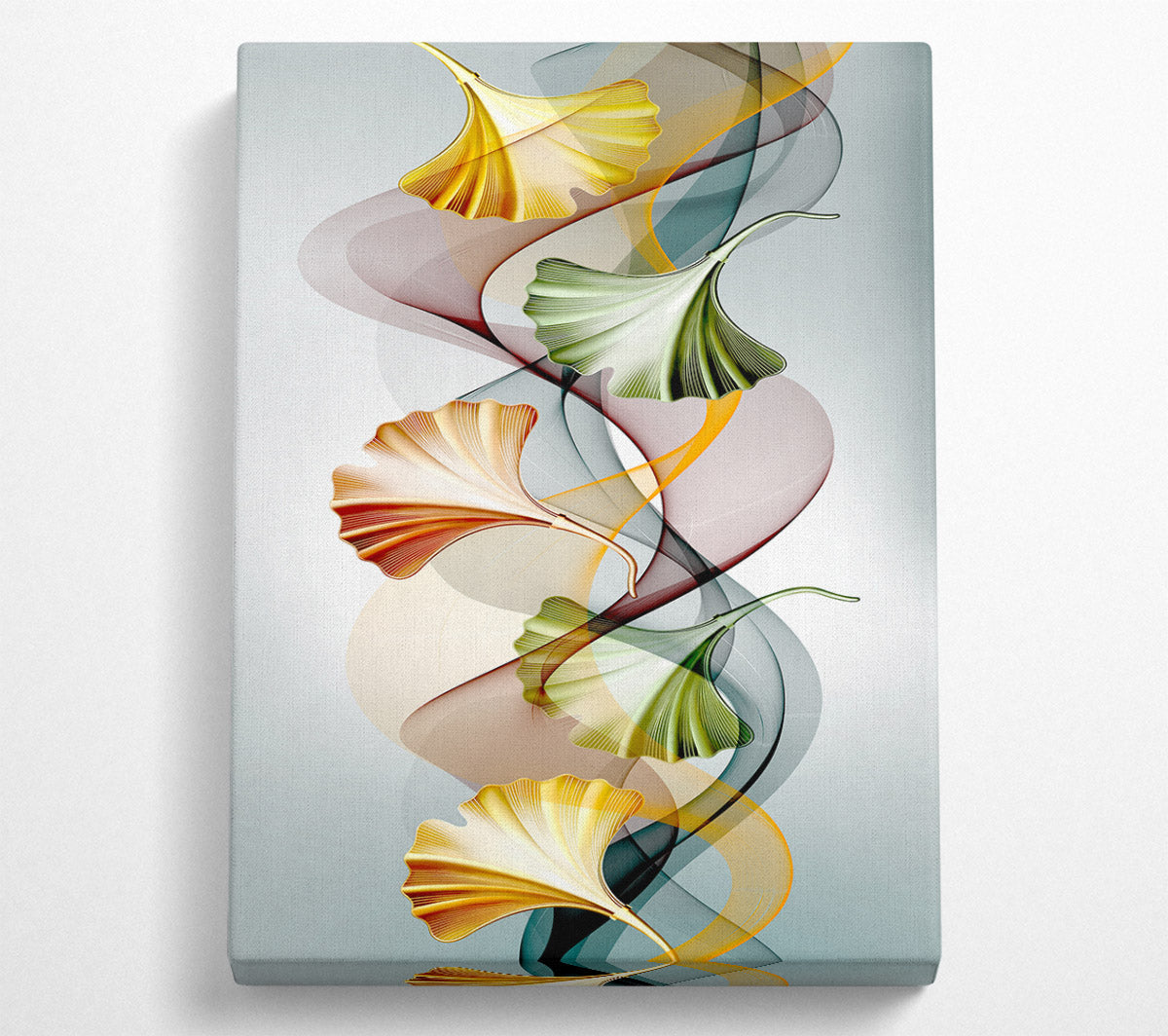 Vibrant Coloured Leaves Swirl Canvas Wall Art