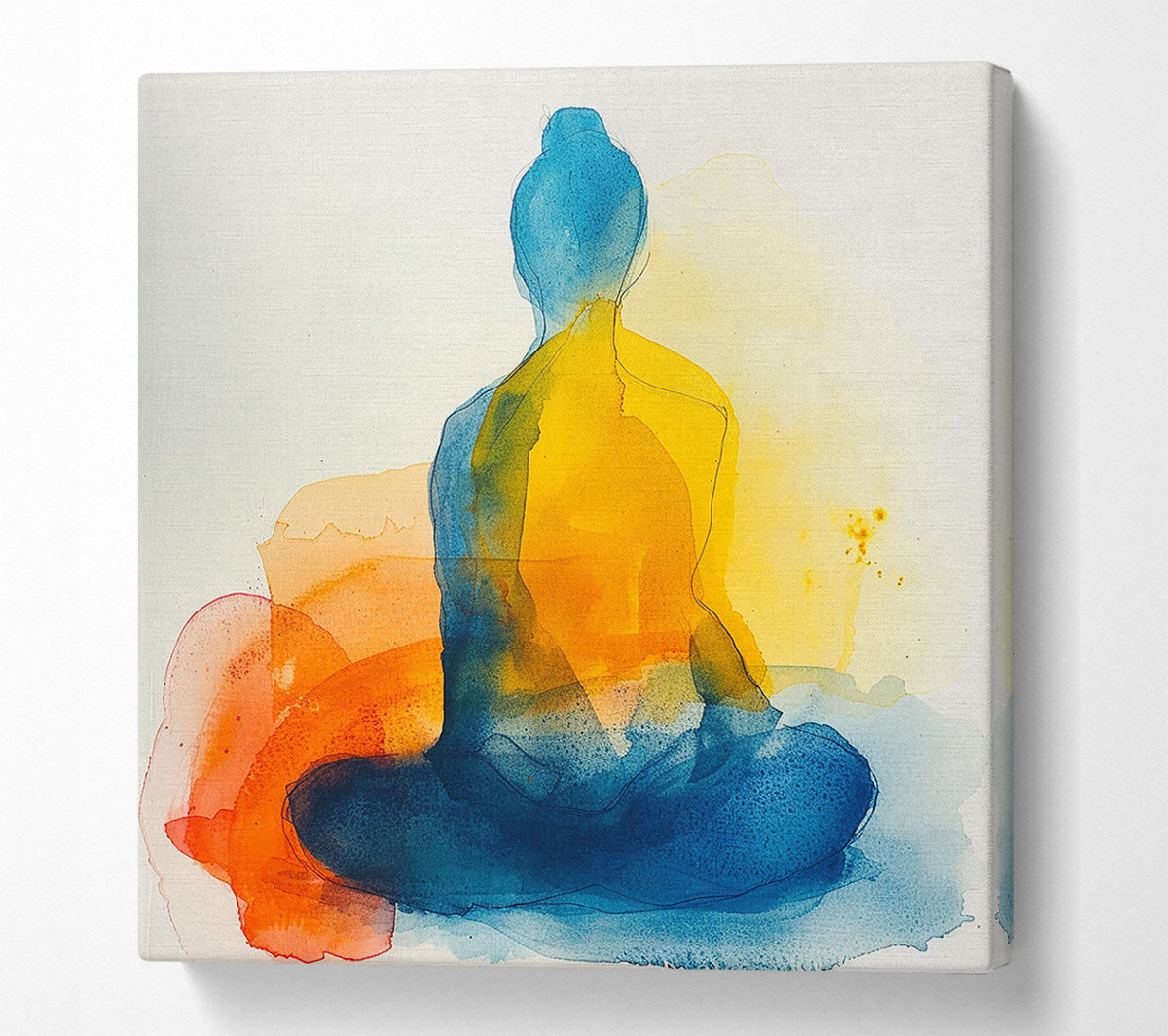 Washed Colours Buddha Canvas Wall Art