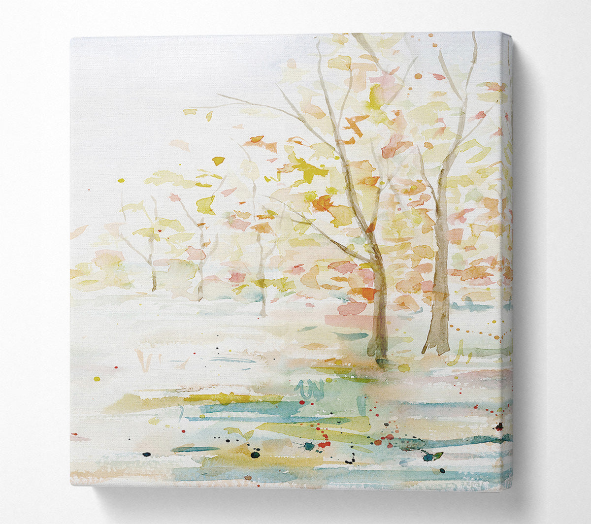 Watercolour Pastel Trees Canvas Wall Art