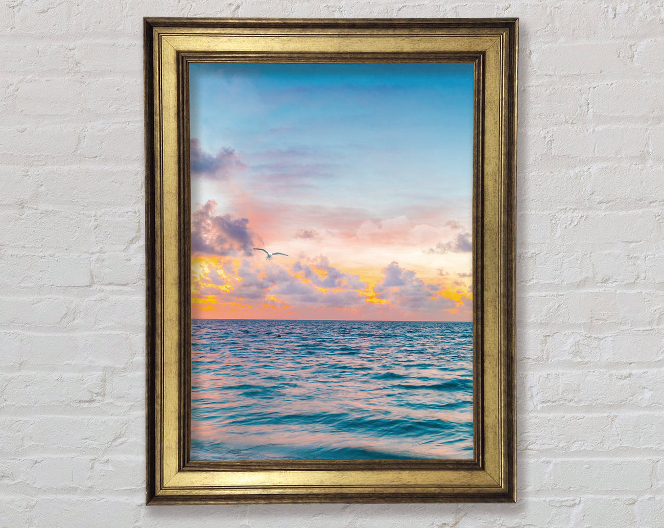 Watercolour Seagull Sea Framed Print