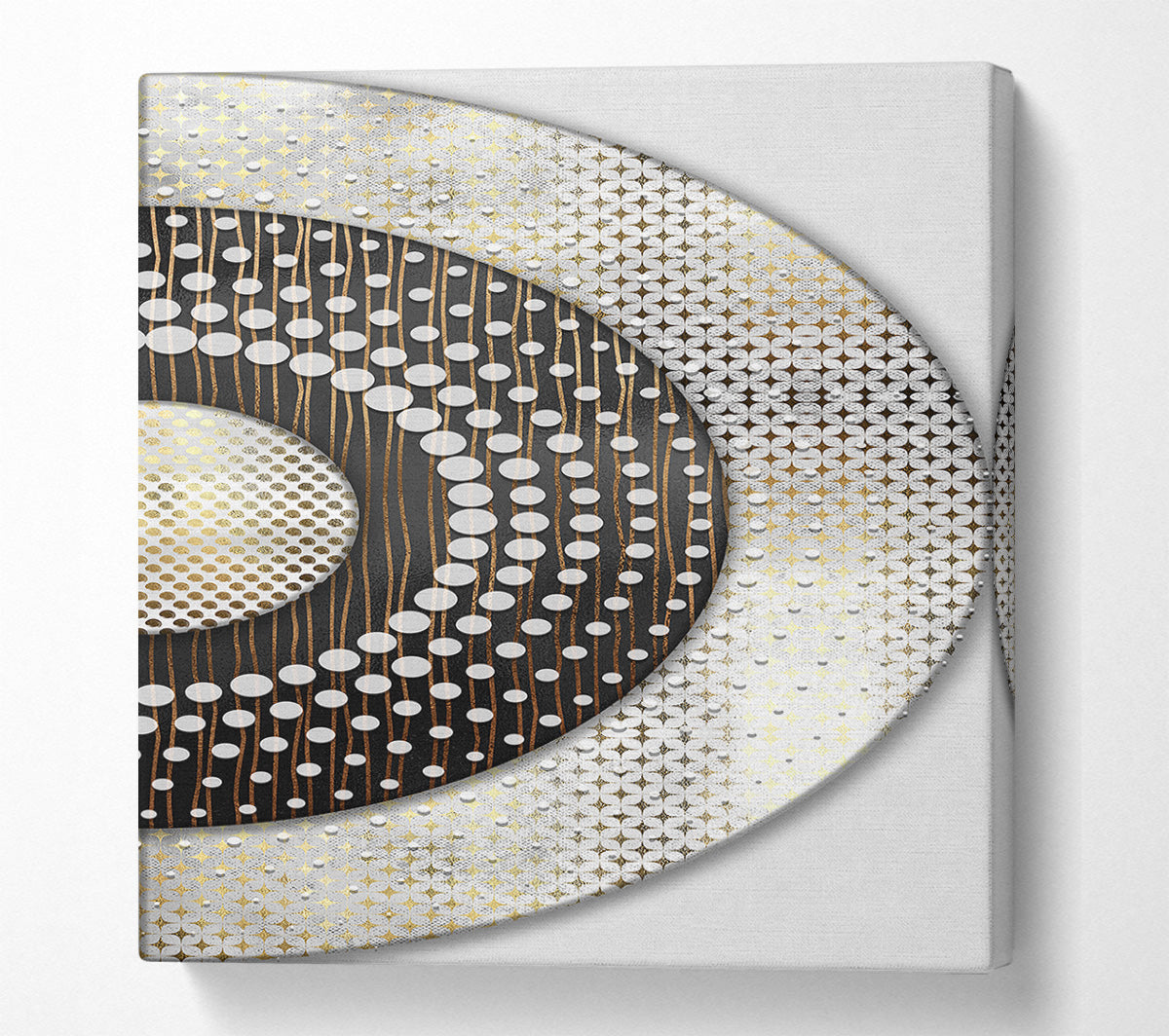 White Circle Abstract Dots Canvas Wall Art