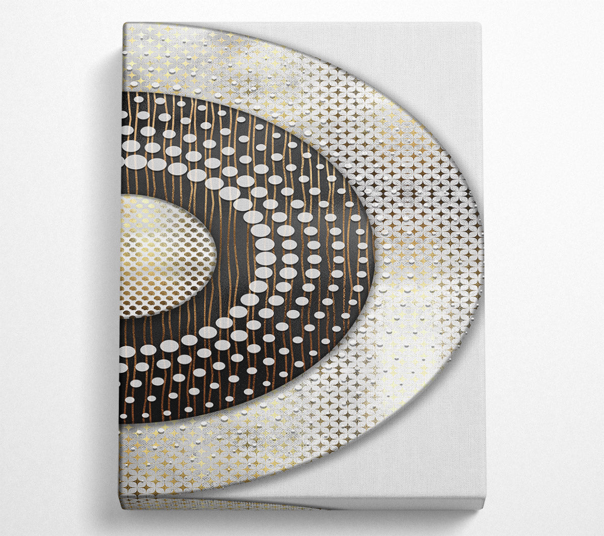 White Circle Abstract Dots Canvas Wall Art