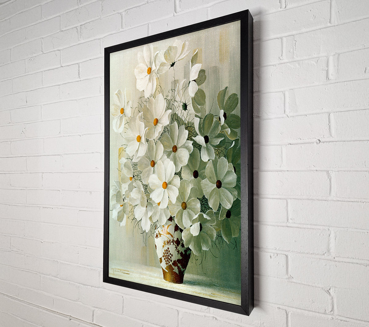 White Flower In A Vase Canvas Print