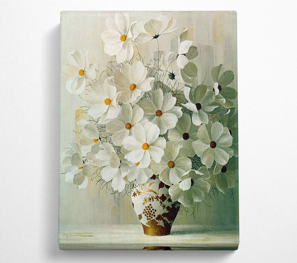 White Flower In A Vase Canvas Print