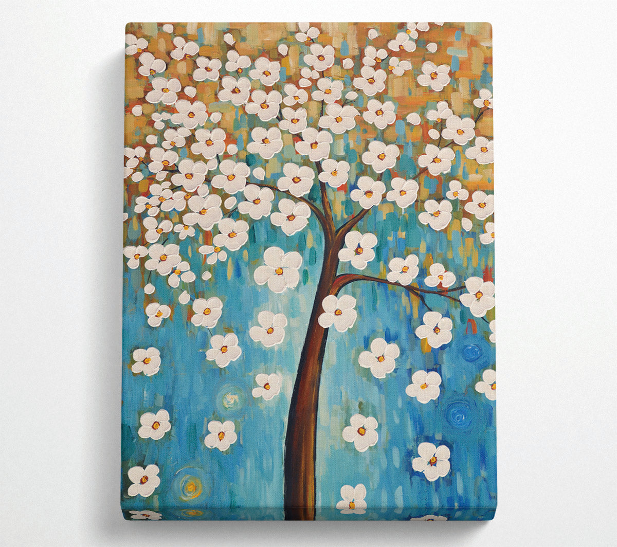 White Flower Tree Canvas Wall Art