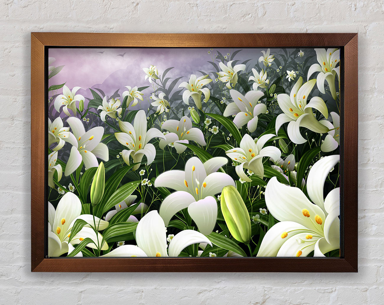 Walnut Lillies Paradise Framed Print