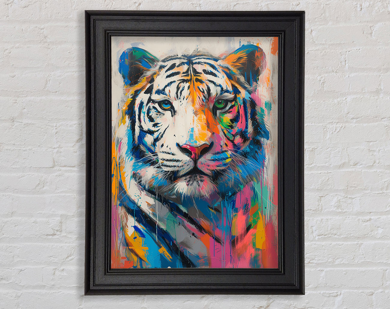 White Tiger Colour Framed Print