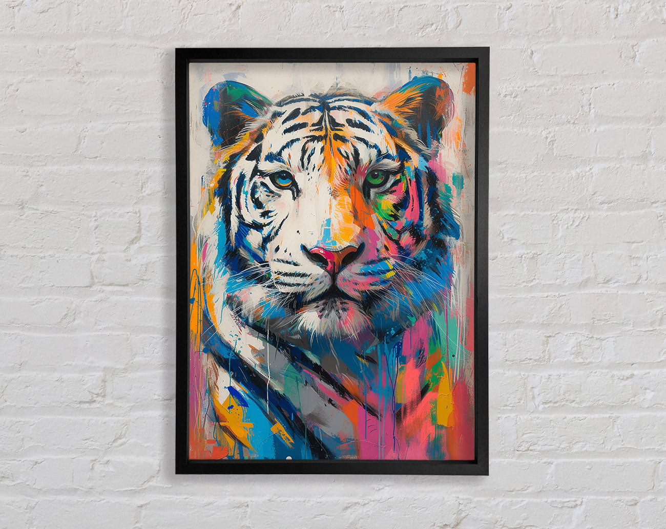 White Tiger Colour Framed Print