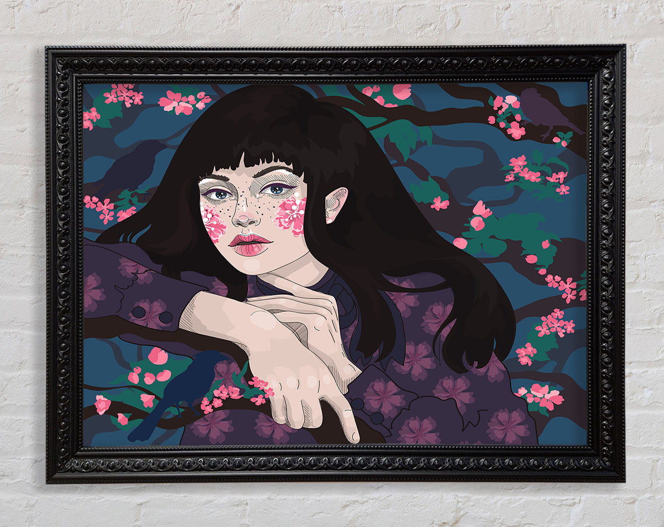 Woman Leaning Framed Print