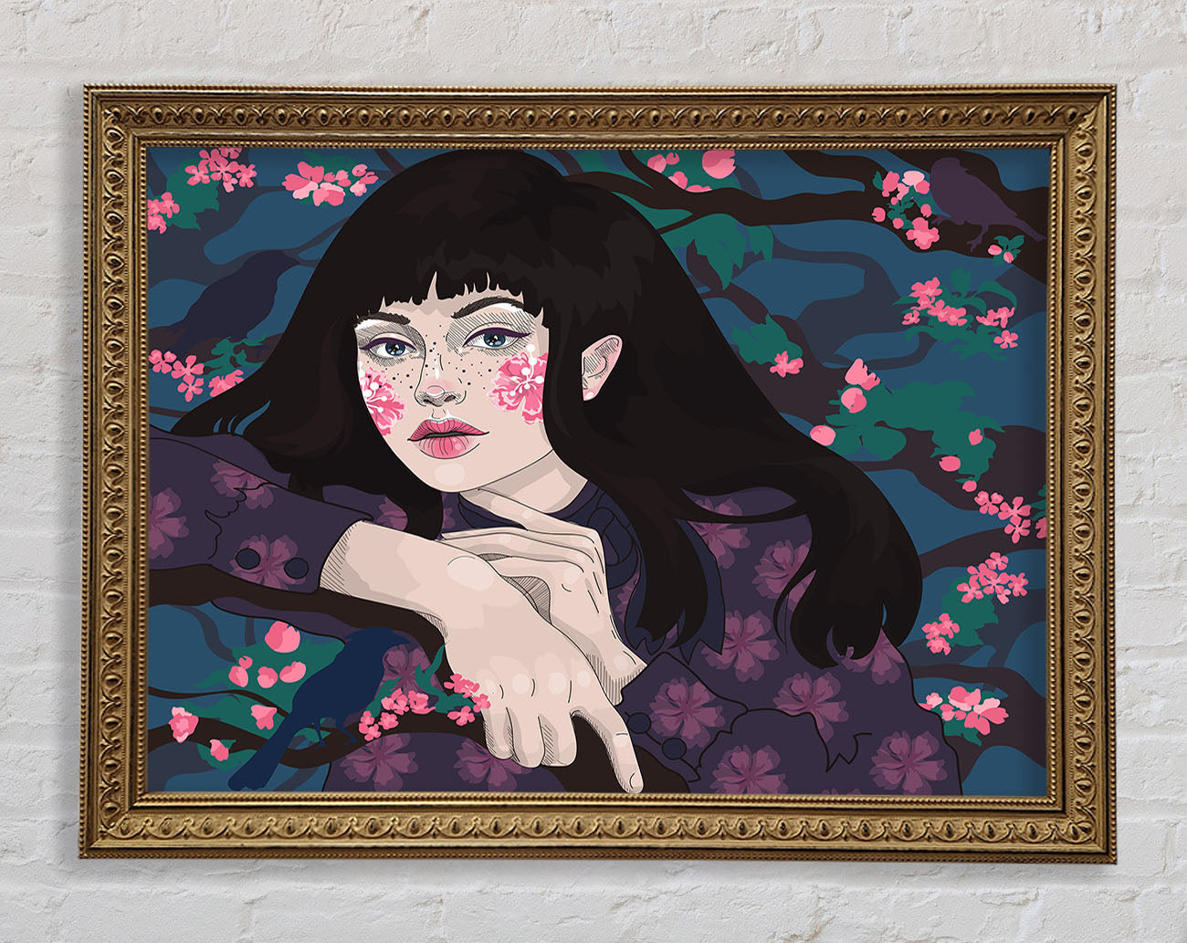 Woman Leaning Framed Print