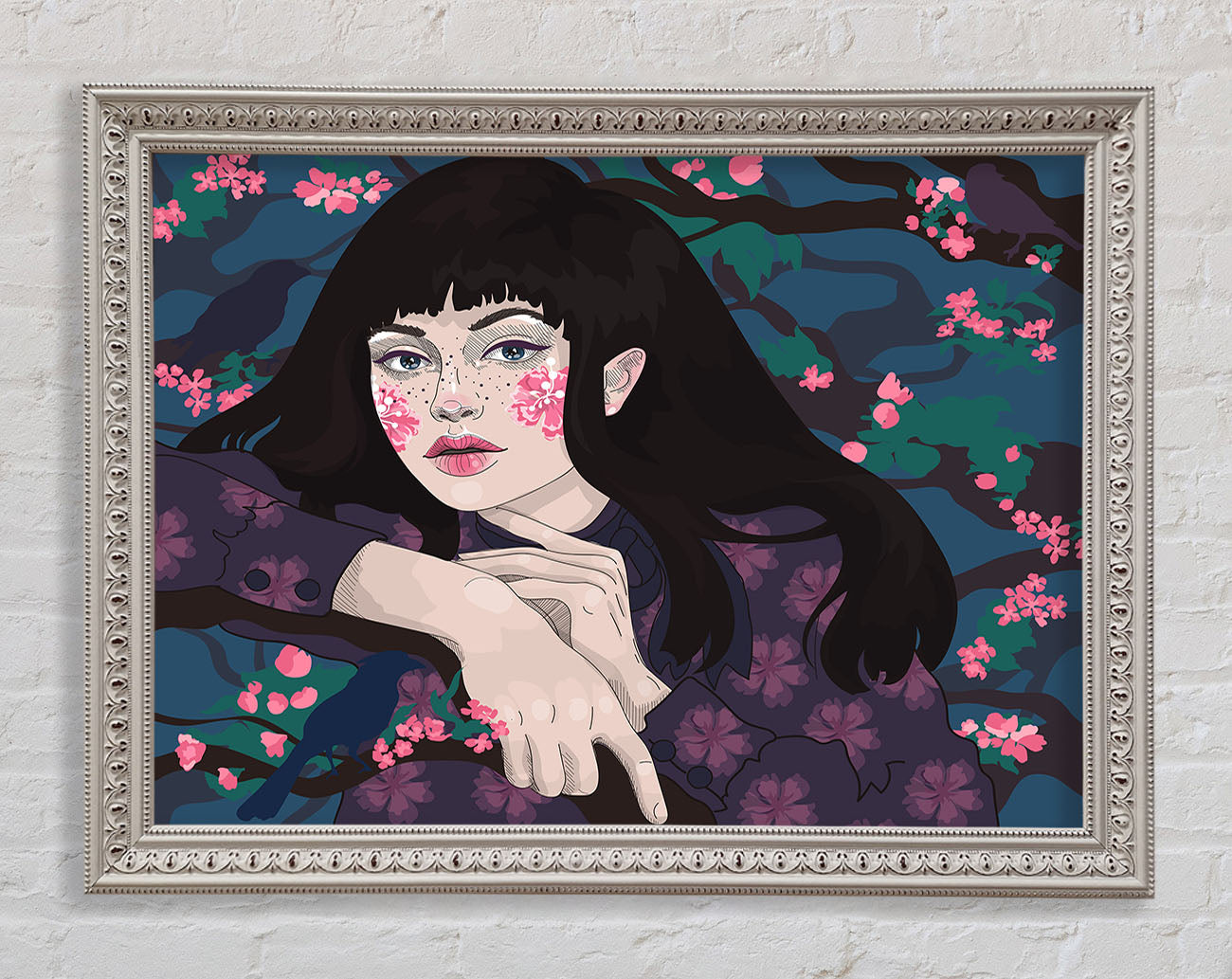 Woman Leaning Framed Print