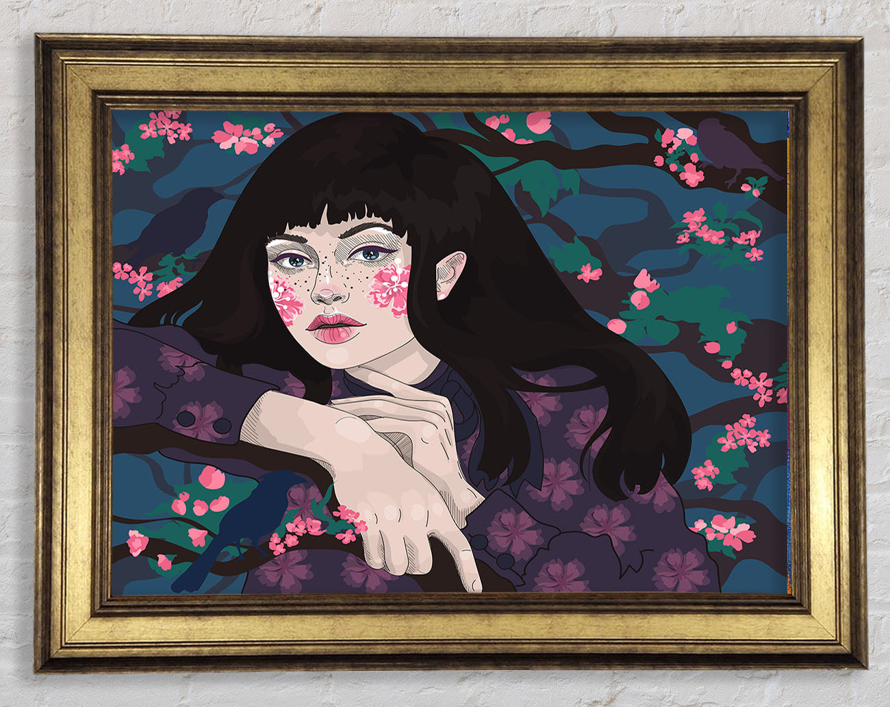 Woman Leaning Framed Print