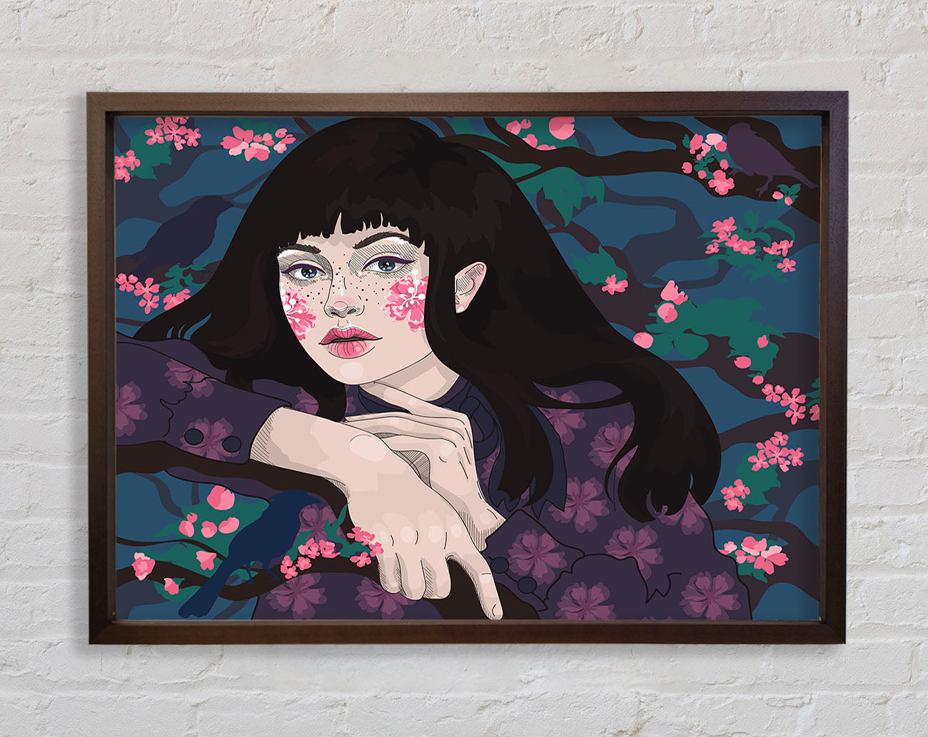 Woman Leaning Framed Print