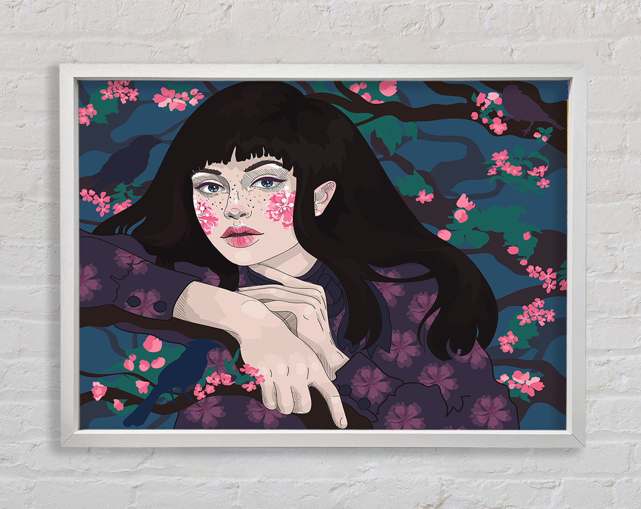 Woman Leaning Framed Print