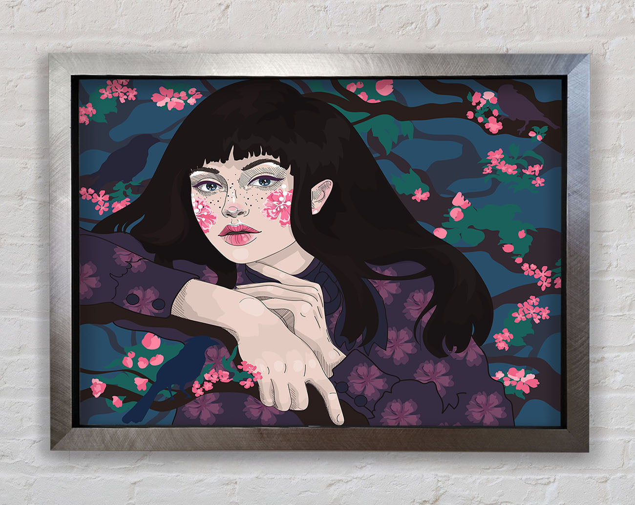 Woman Leaning Framed Print