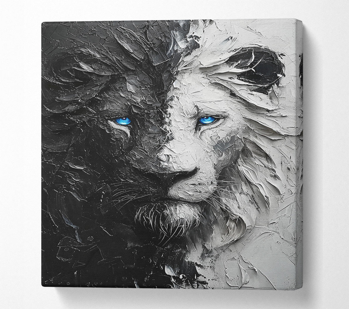 Ying And Yang Lion Canvas Wall Art