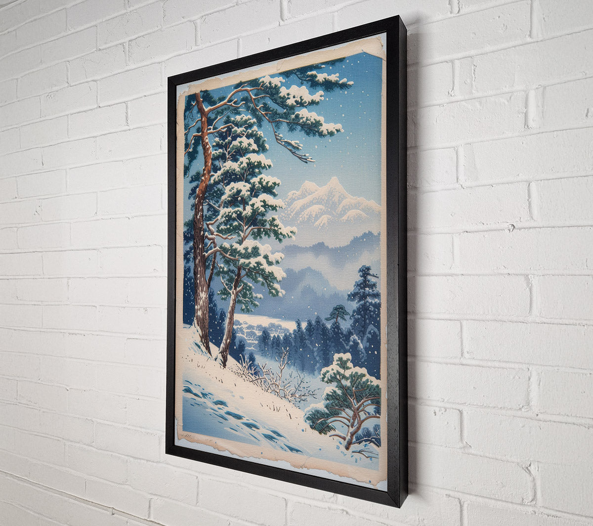 Snow-Covered Trees And Mountains Canvas Wall Art