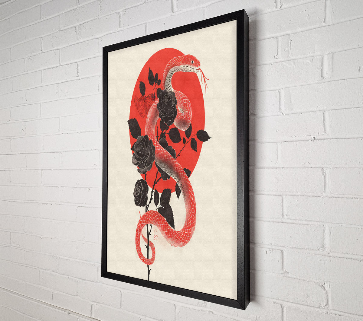The Snake And The Roses Canvas Wall Art