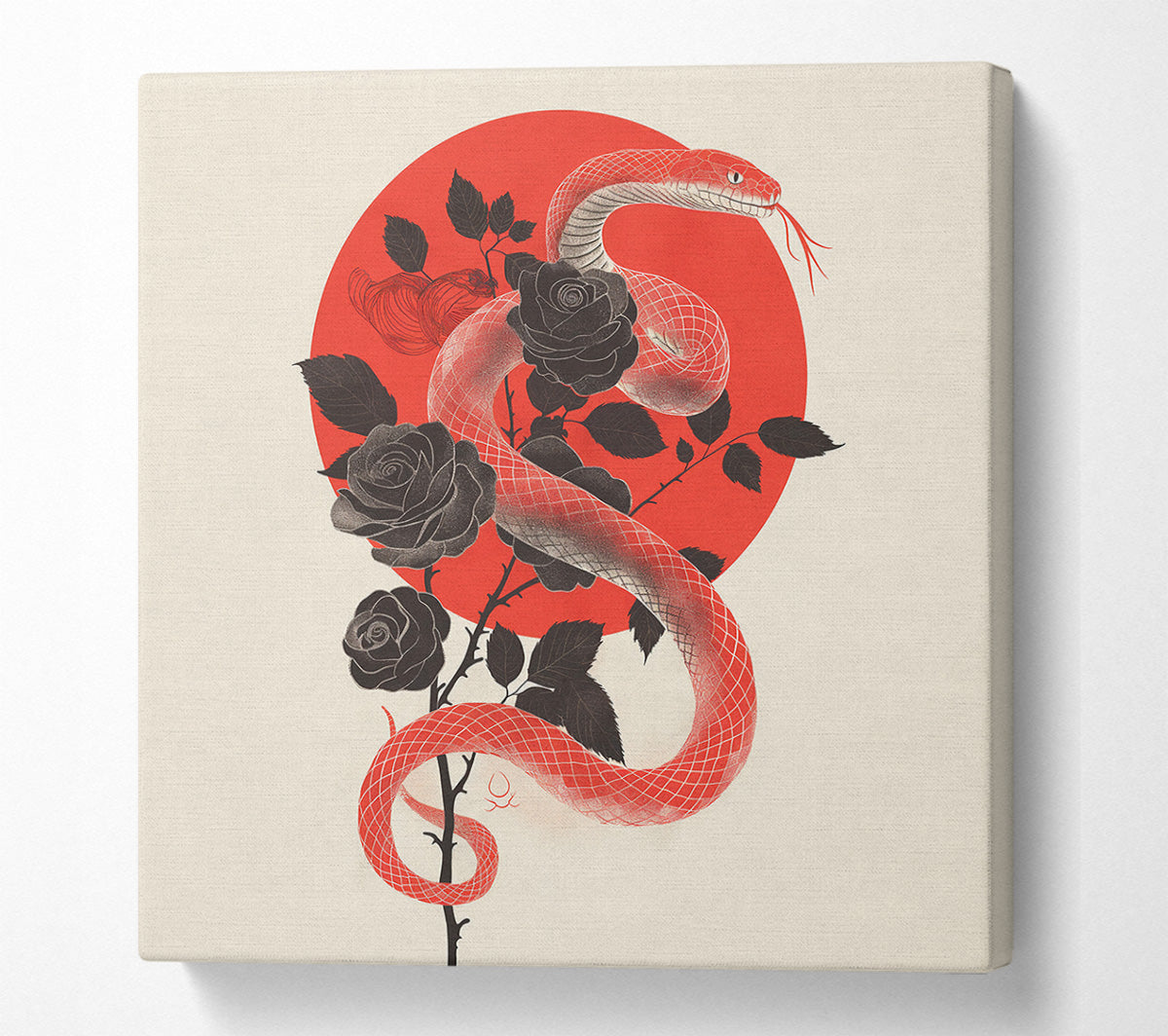 The Snake And The Roses Canvas Wall Art