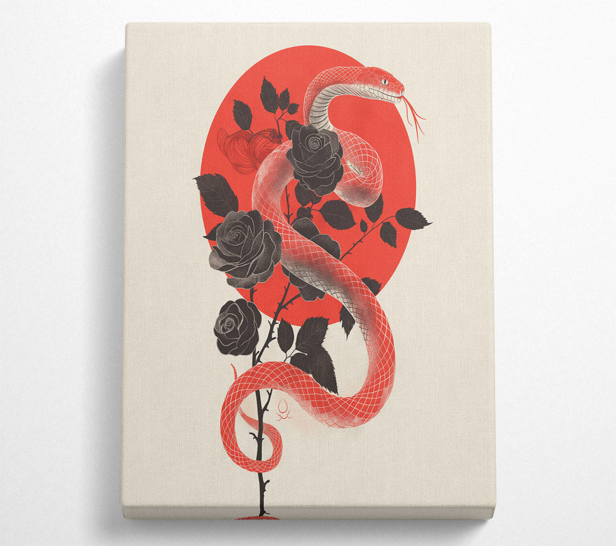 The Snake And The Roses Canvas Wall Art