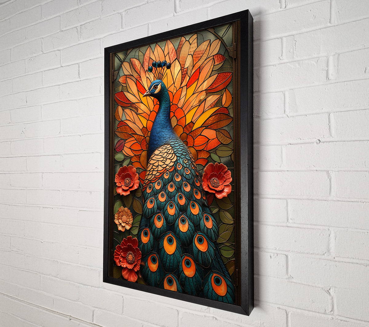 Peacock In The Garden Canvas Print