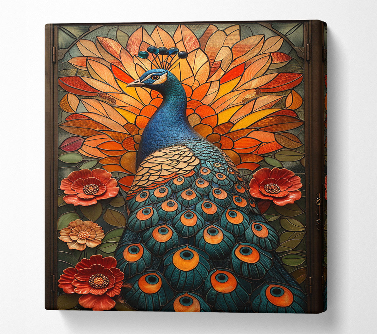 Peacock In The Garden Canvas Print