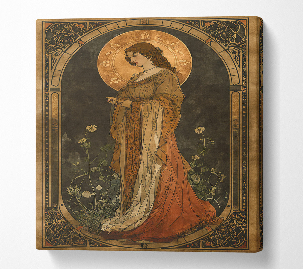 The Lady Of The Flowers Canvas Wall Art