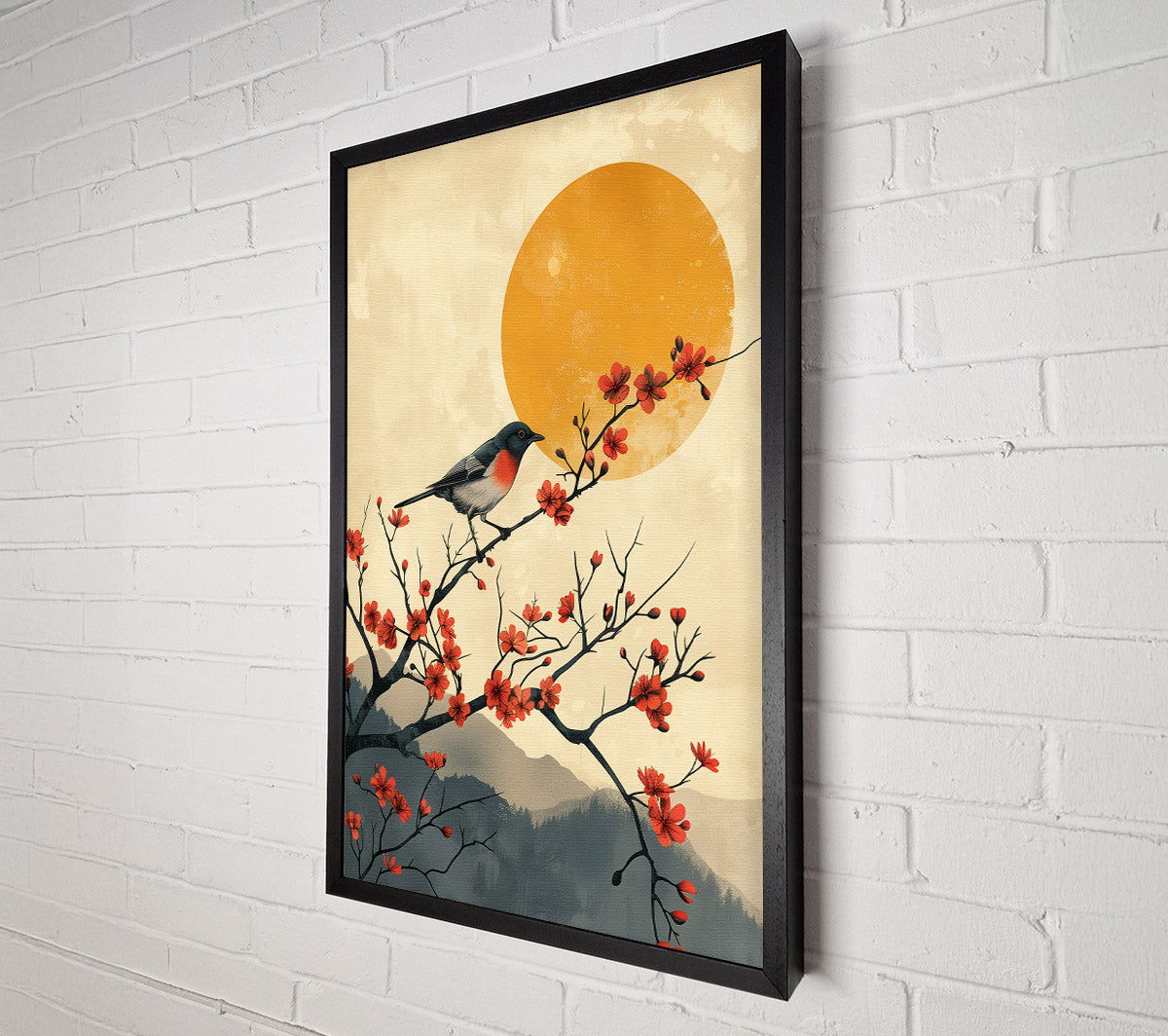 Bird On A Branch Canvas Art
