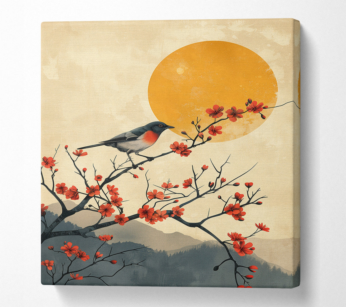 Bird On A Branch Canvas Art
