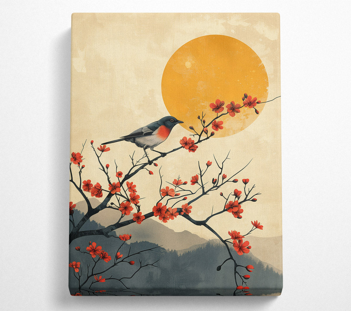Bird On A Branch Canvas Art