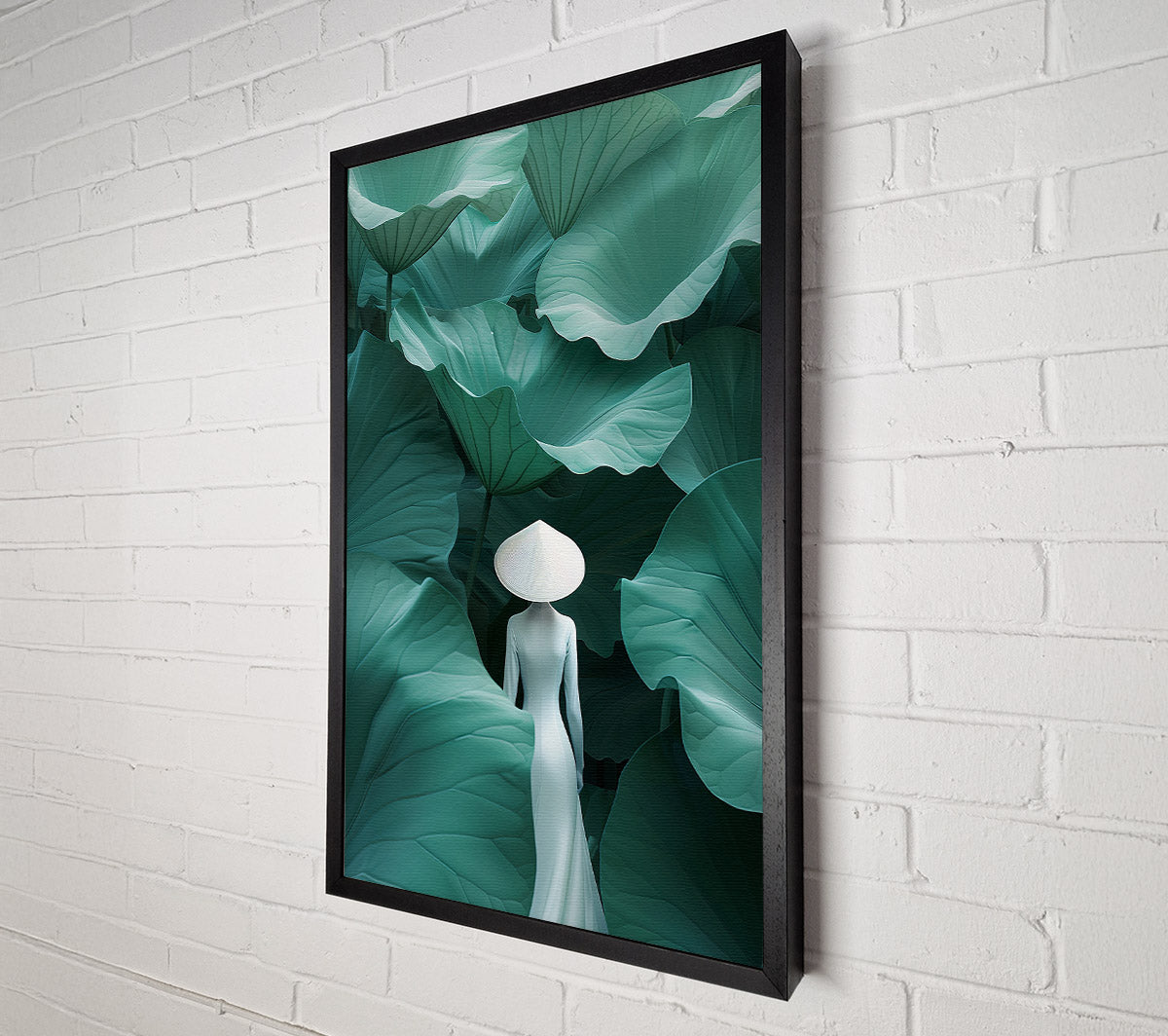 The Lady In The Lotus Garden Canvas Print