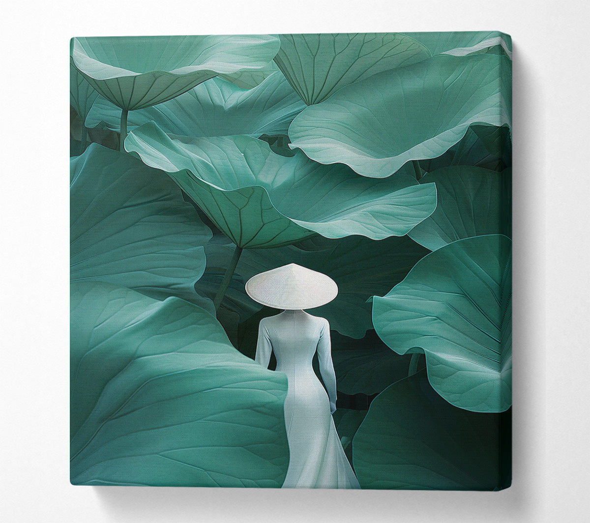 The Lady In The Lotus Garden Canvas Print