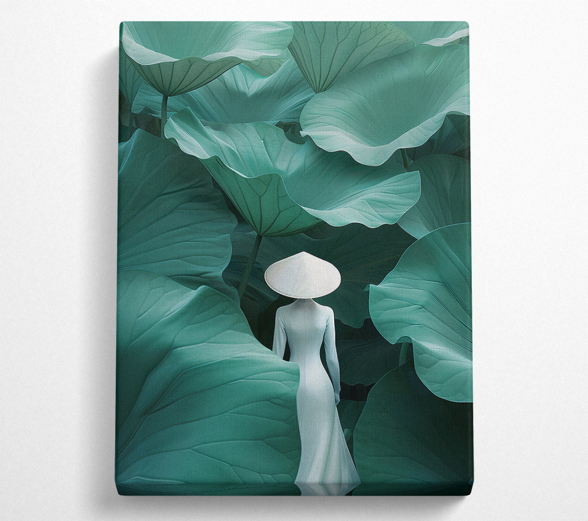 The Lady In The Lotus Garden Canvas Print