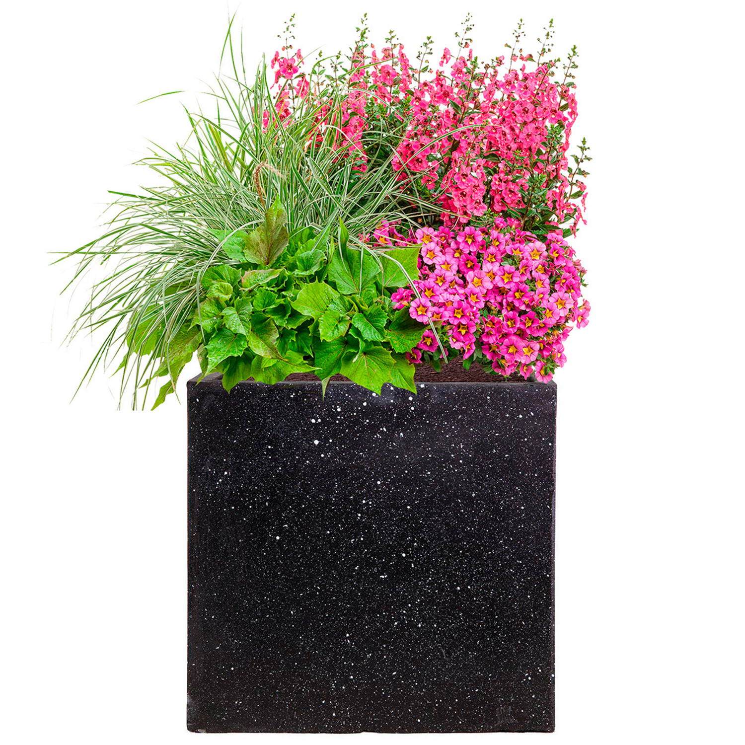 IDEALIST Lite Contemporary Flower Box Square Garden Planter, Light Concrete Outdoor Large Plant Pot H40 L40 W40 cm, 65L